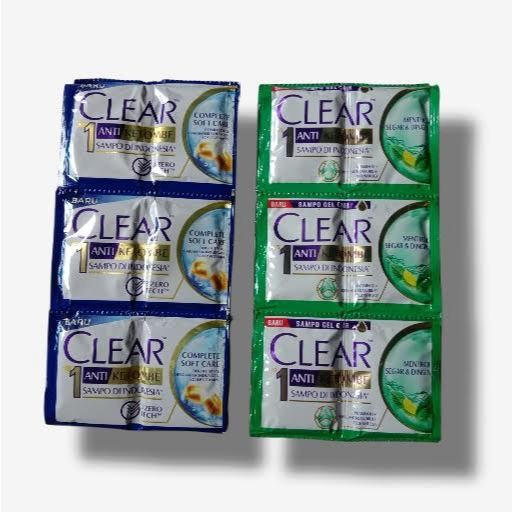 clear shampo sachet