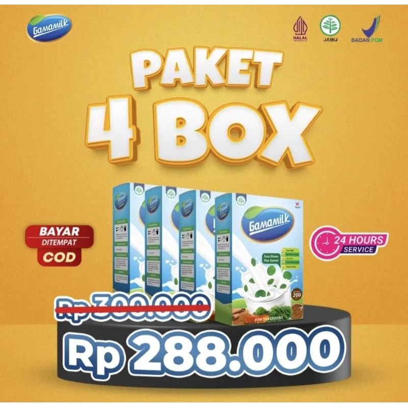 

[ DISKON 4 BOX ] GAMAMILK - Susu Etawa 4 Box Ekstrak Gamat dan Daun Kelor No.1 Di Indonesia