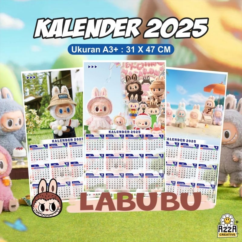 

Kalender Dinding Tahun 2025 Labubu, Kalender Tahun 2025 Kartun Labubu