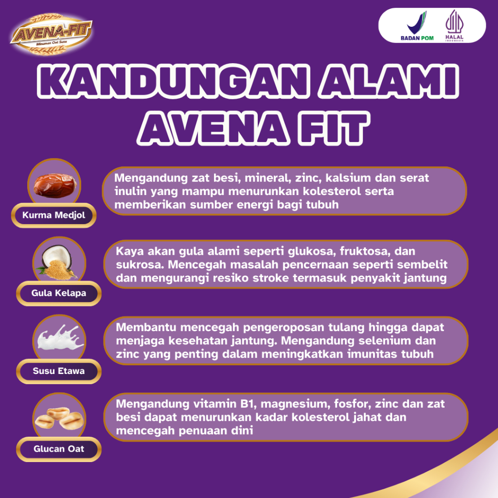 

Avena Fit Susu Sereal Sehat Penurun Kolesterol dan Kadar Gula Darah serta Menjaga Kesehatan Jantung