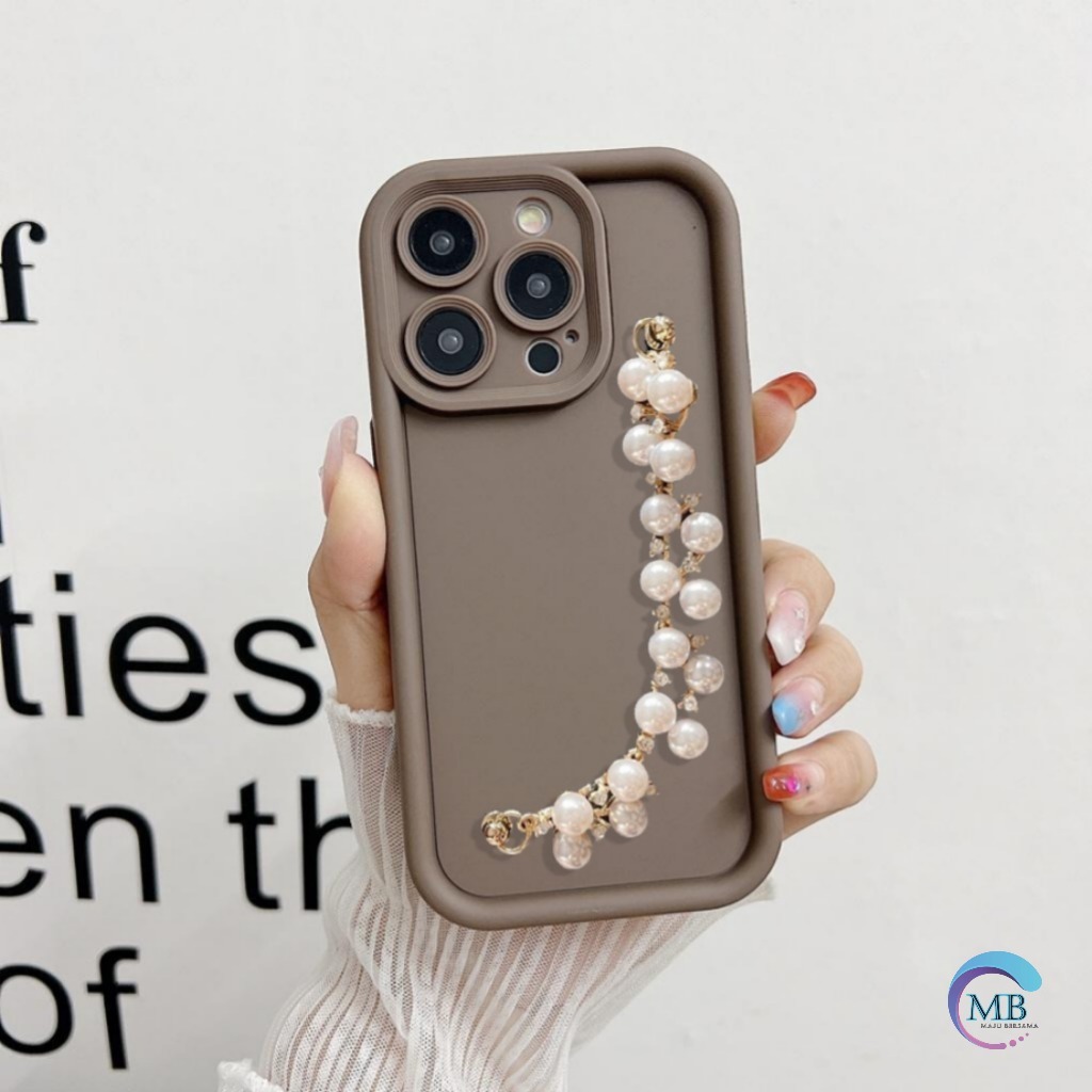 GC95 CASE CASING SILIKON MATTE ROSE PEARL CHAIN GRIP - CASING HP COMPATIBLE FOR SAMSUNG A07 A26 A17 