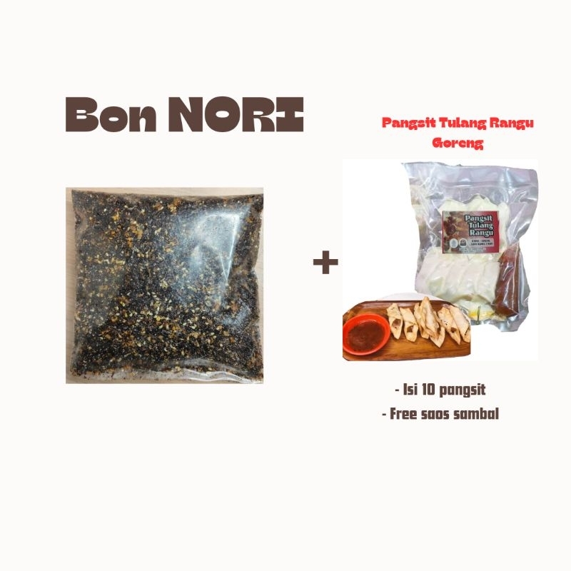 

Citul Bunda- BON NORI 300Gram FREE PANGSIT MINI isi 5 Nori Seawed
