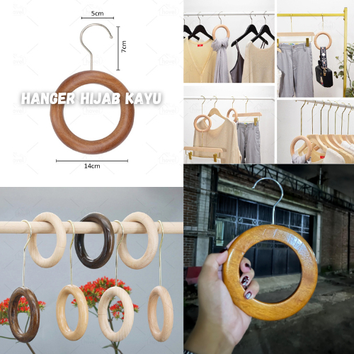 HANGER KAYU BULAT - HANGER HIJAB - HANGER KAYU - HANGER BULAT - HANGER HIJAB PARIS