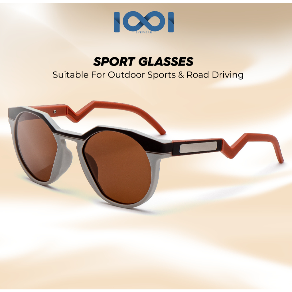 IOOI Hitam Bulat Kacamata Hitam Bulat Anti UV400 Polarized Model Unik Fashion Pria Wanita Bulat Sung