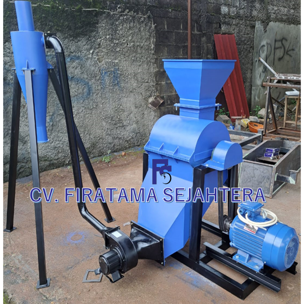 Mesin Penepung Jagung  - Mesin Hammer Mill Besi Dengan Cyclone + Mesin Diesel 8 HP atau 10 HP