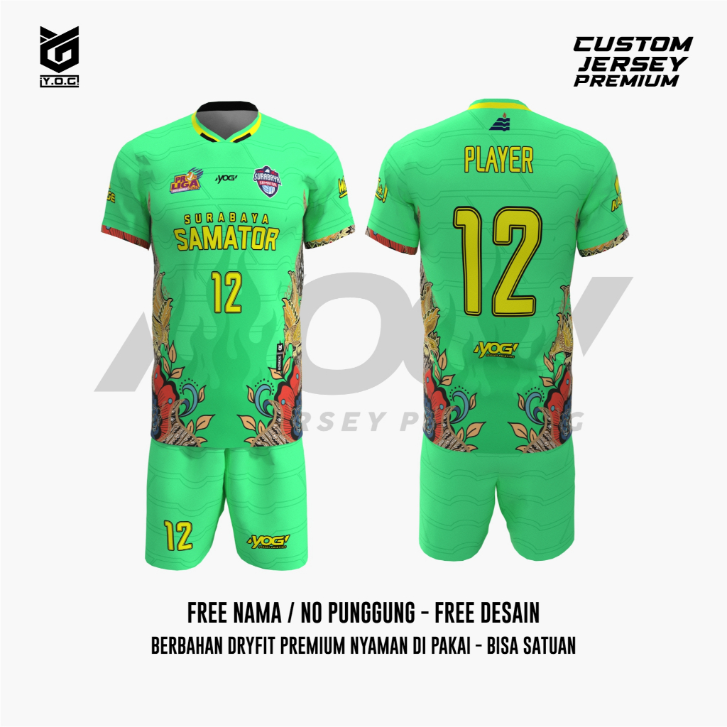 JERSEY TANDING SAMATOR (HIJAU) PROLIGA 2025 PREMIUM - PREORDER [ BISA CUSTOM NAMA & NOMOR  | BAJU VO