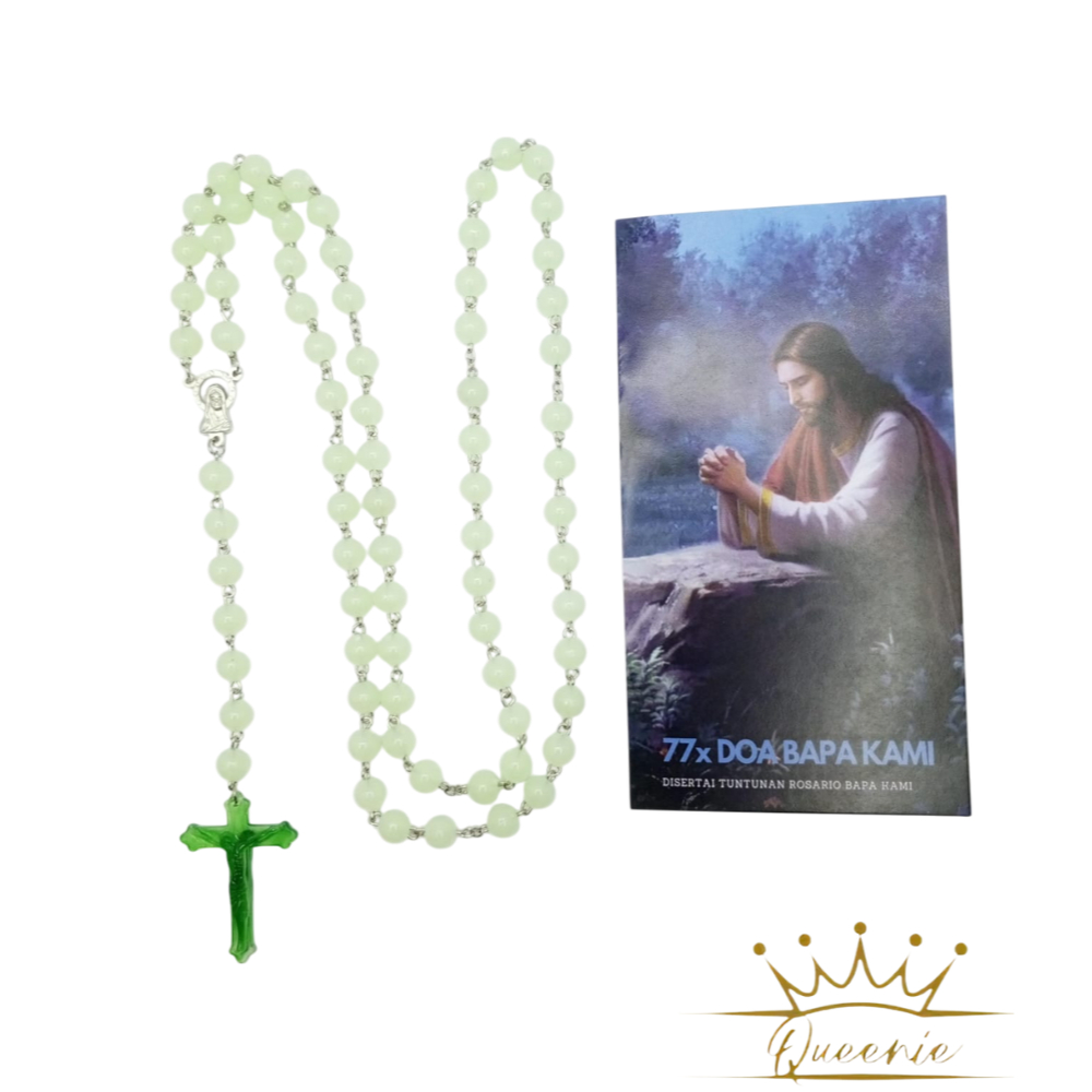 Rosario 77x Bapa Kami | Kalung Rosario Fosfor 77x Bapa Kami Glow In the Dark
