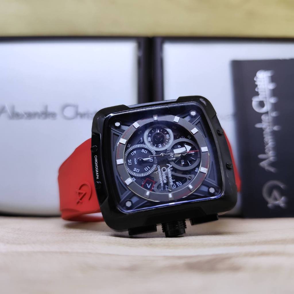 JAM TANGAN PRIA ALEXANDRE CHRISTIE 3030 GC RUBBER ORIGINAL