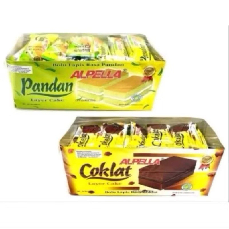 

appela layer cake pandan/chocolateper box (24pcsx 8 gram)