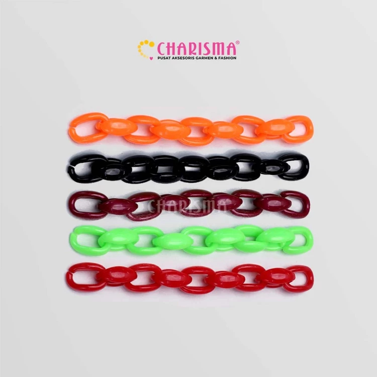 Charisma Mote Rantai Plastik Marmer 002 - Rantai Marmer Aksesories / Rantai Kalung Meteran DIY / Har