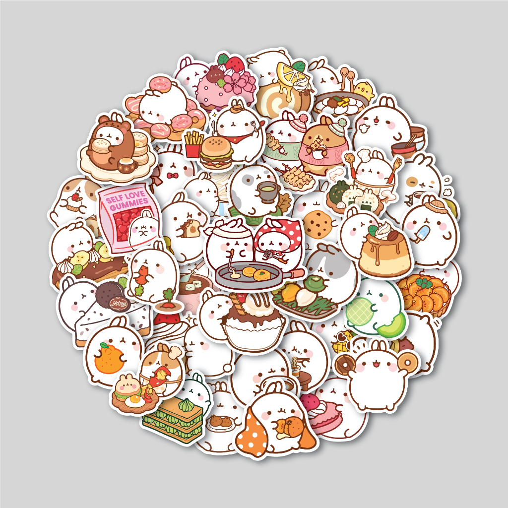 

STICKER PACK FOODIE MOLANG | STICKER TUMBLR | STIKER LAPTOP KOPER HELM