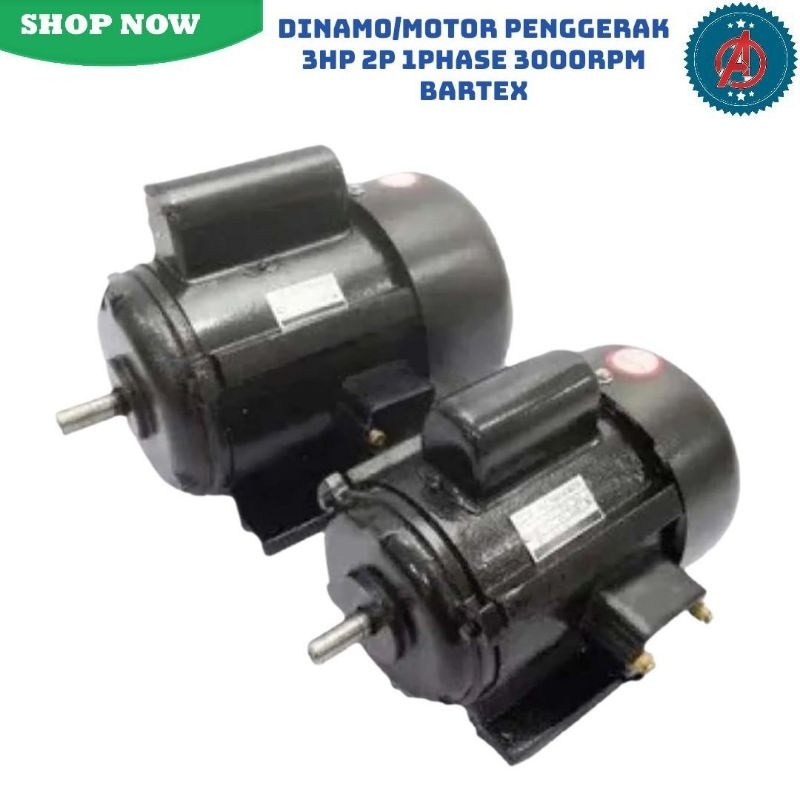 Dinamo / Motor Penggerak 3 HP 2P 1 Phase 3000 RPM Bartex