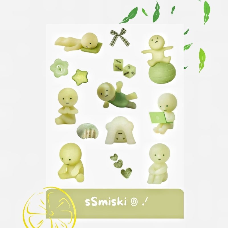 

sSmiski | smiski stiker sheet A6 aesthetic sticker sheet smiski journal decoration