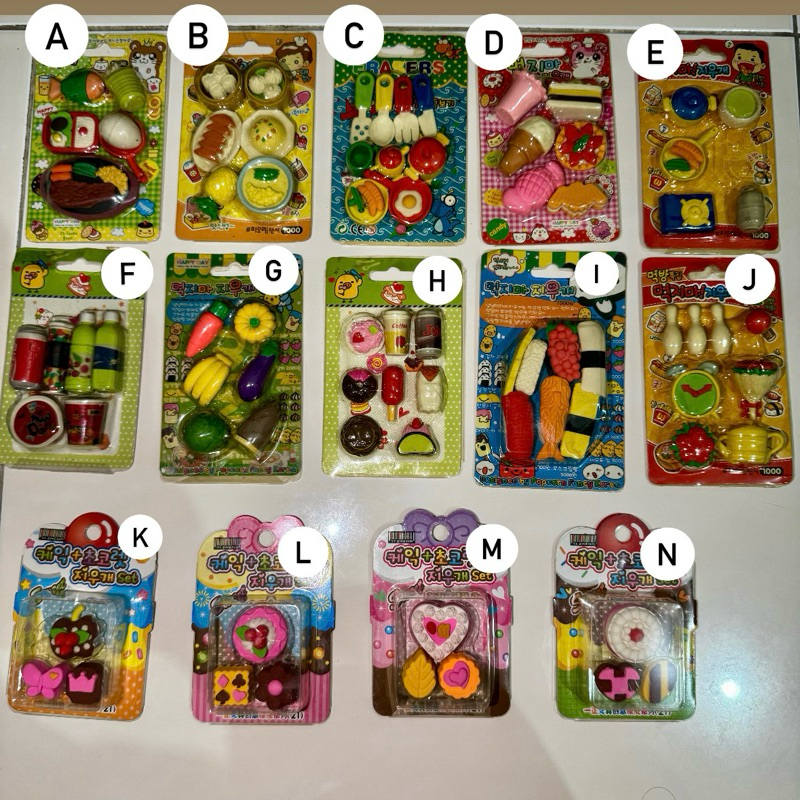 

[KOLEKSI PRIBADI] Penghapus mainan / food eraser / mainan anak / penghapus makanan minuman kue