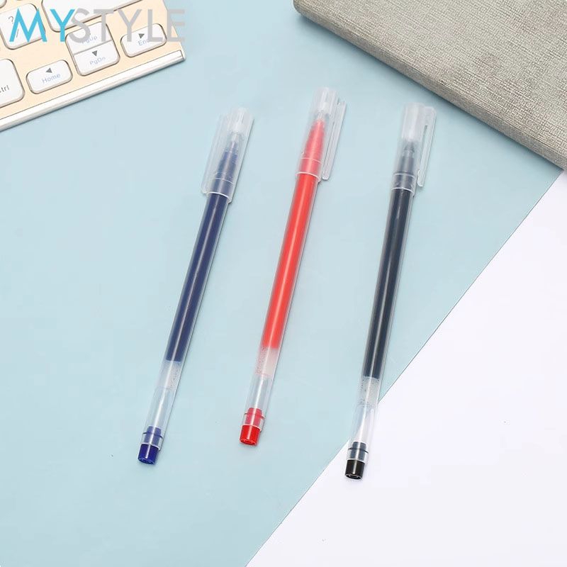 

10 pcs pulpen gel 0.5mm hitam biru merah