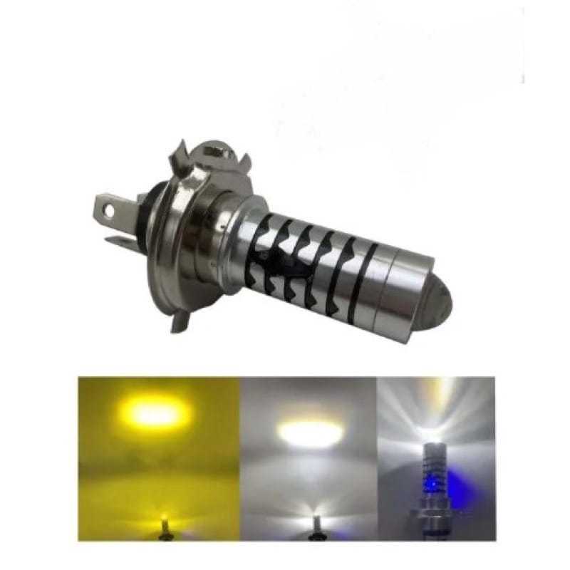 Lampu Led Utama motor H4 Senja biru kaki 3 H4 Vixion mxking tiger thunder gl cbr ninja scoopy crf kl