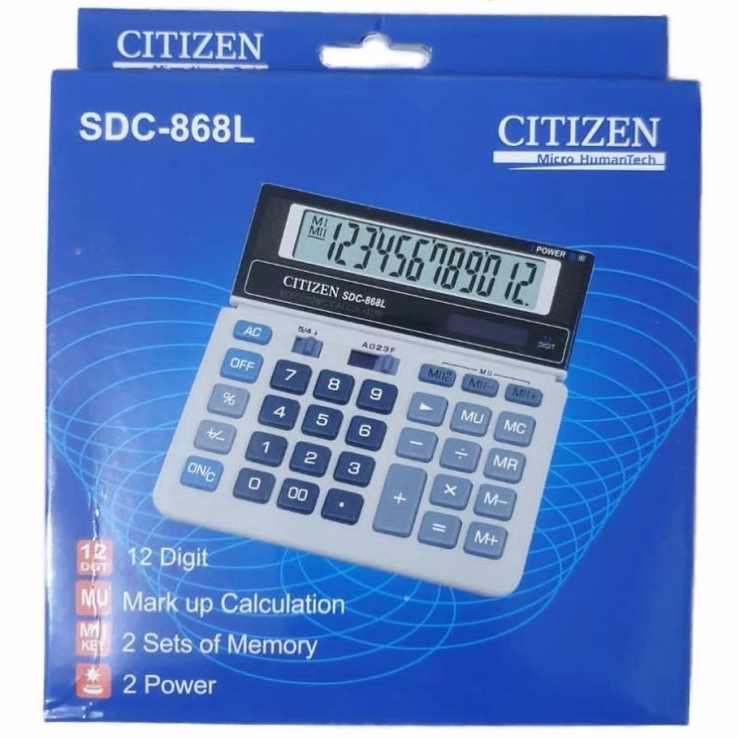 

Kalkulator Citizen SDC 868L - Kalkulator Sedang - Kalkulator 12 Digit