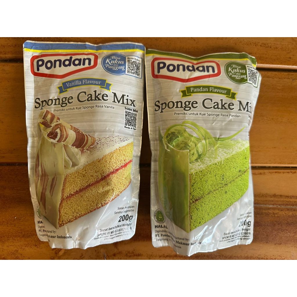 

Pondan Sponge Cake Mix 200gr/ Tepung Premix 200gr Vanilla Pandan