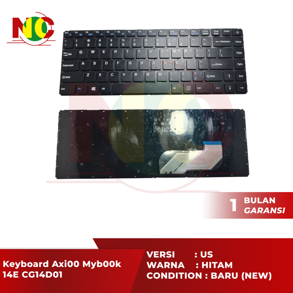 KEYBOARD LAPTOP AXIOO MYBOOK 14E CG14D01, ZYREX BUNAKEN N4020 Walton Prelude A9400 HITAM