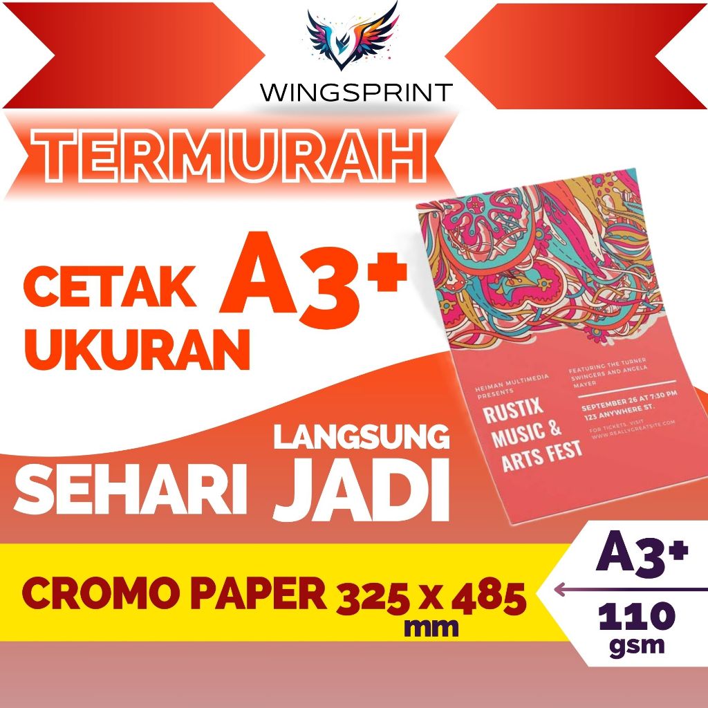 

Cetak Stiker A3+ Murah Non-Cut | Print A3+ | Kertas Cromo