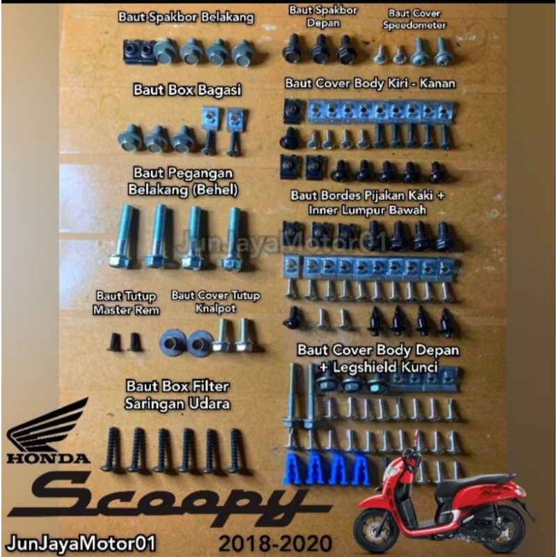 Baut lengkap full set body honda Scoopy Esp 2018 - 2020