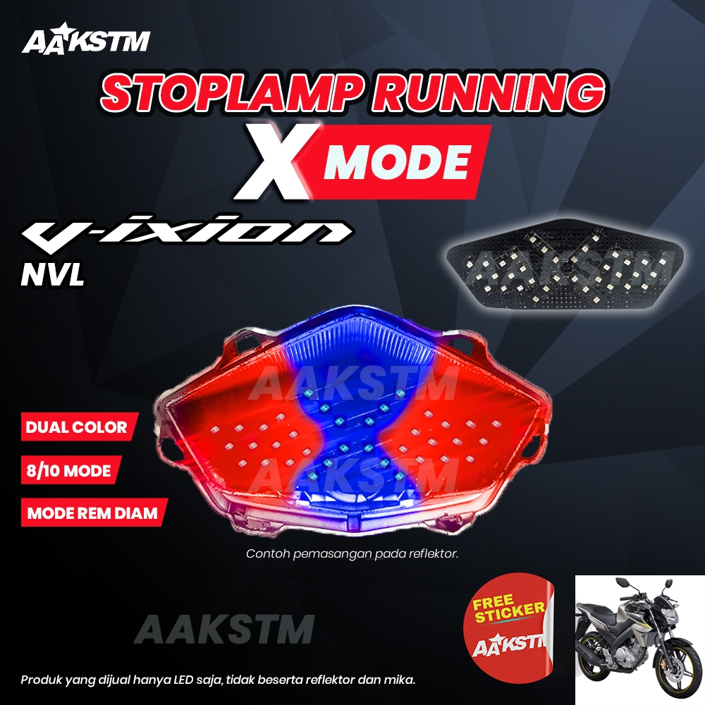 Lampu Rem LED Vixion NVL X Mode LED 8 10 Mode Running Lampu  Belakang Variasi Modifikasi Motor