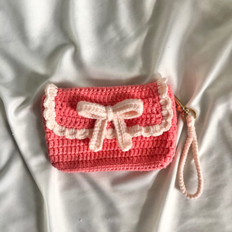 Peachy Princess Crochet Pouch