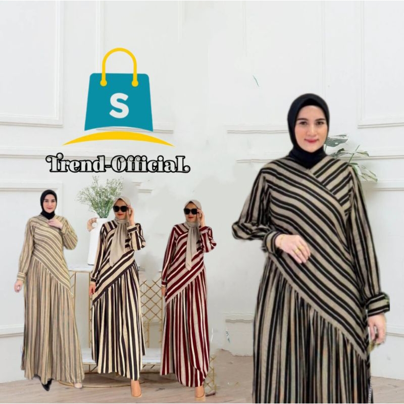 Gamis Salur model serong Terbaru/Gamis Wanita Maxi dress jumbo Motif salur/Gamis  dress panjang Sero