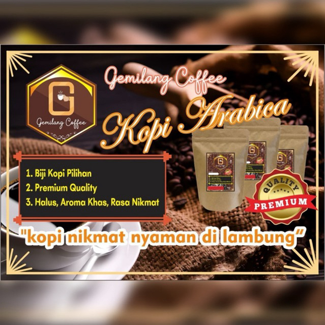 

Kopi ARABIKA Gemilang Coffe kemasan 1 kg, Kopi Nikmat Nyaman di Lambung