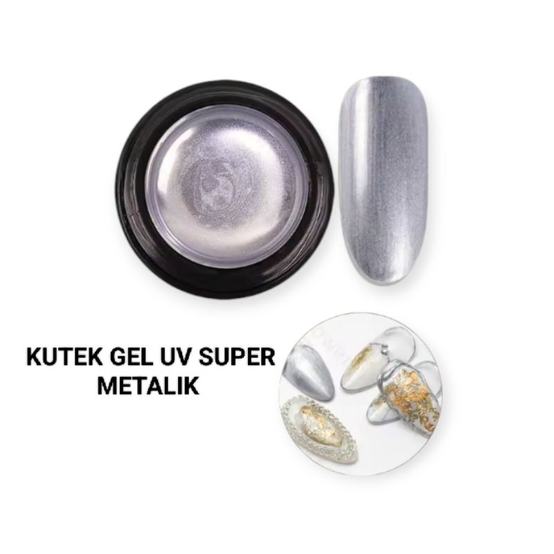 kutek gel uv metalik silver