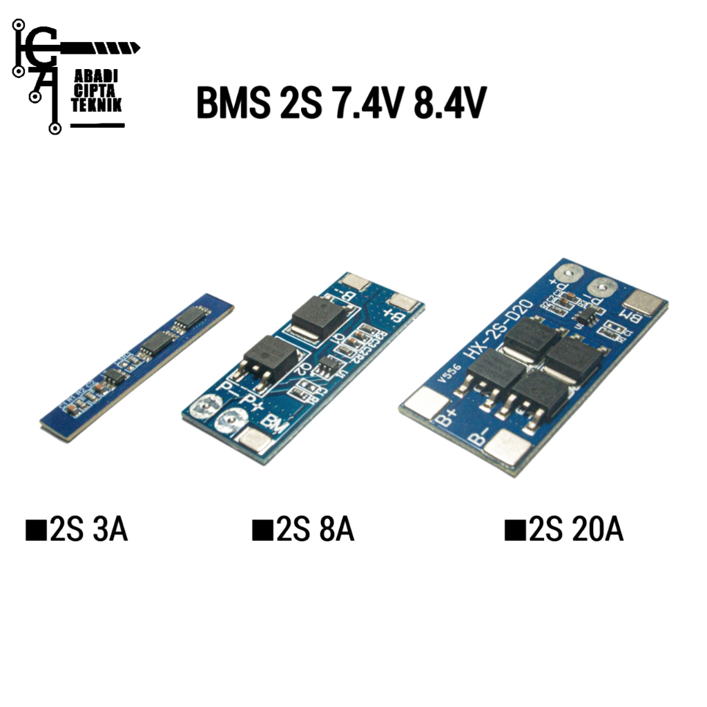 BMS 2S 3A 8A 20A 7.4V 8.4V Baterai 18650 Li-ion Lithium