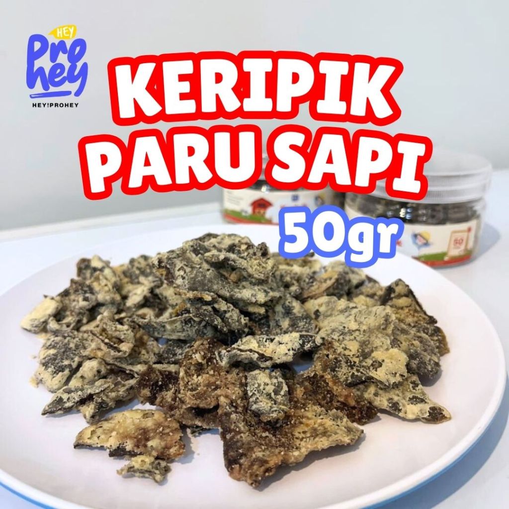

Keripik paru sapi 50gr - hey prohey ( No MSG-Gluten Free)