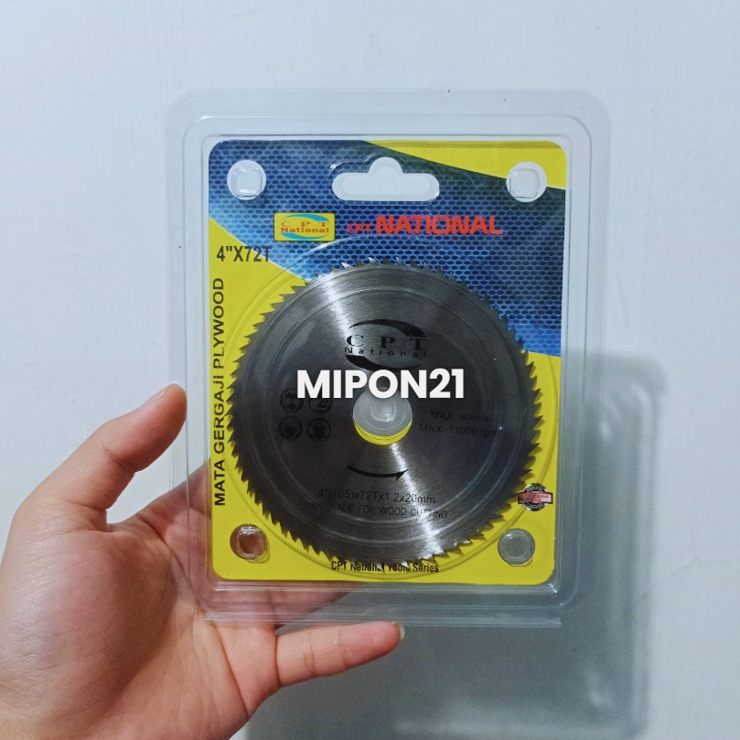 CPT NATIONAL Mata Gerinda 4" x 72 T Pisau Gergaji Potong Kayu Triplek Akrilik