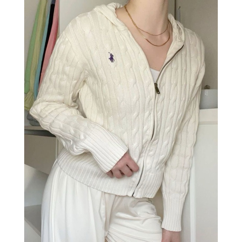 Hoodie Zipper Knit Cable Polo Ralph