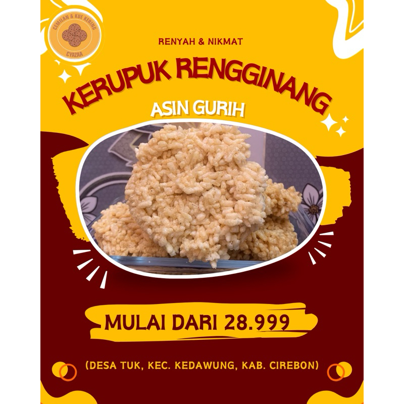 

kerupuk rengginang/ 1kg / 500 gram/ Asin Gurih