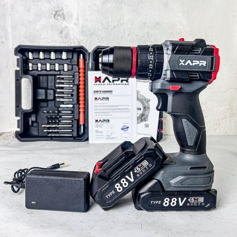 APR AP34+ BOR CORDLESS BRUSHLESS 13MM 3 MODE 2 BATRAI KOPER