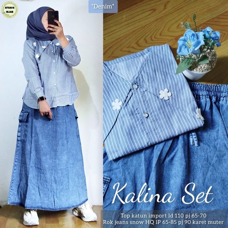 Kalina Set Rok Jeans Skirt Zarra Salur (Athaya)
