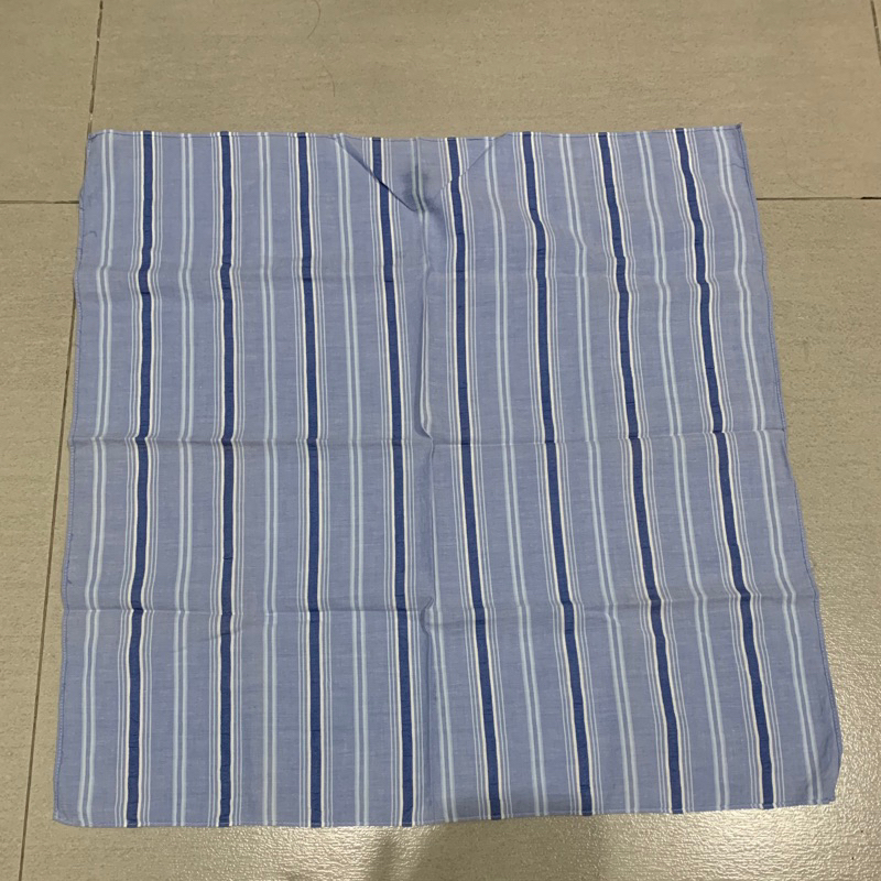 Saputangan Pria Katun Biru Bergaris
