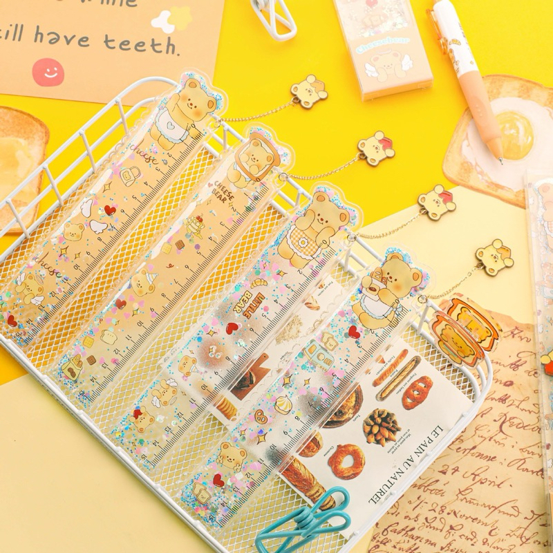 

Penggaris Motif Lucu Ruler Bear Pooh Transparan 15cm Alat Ukur Centimeter #KS0