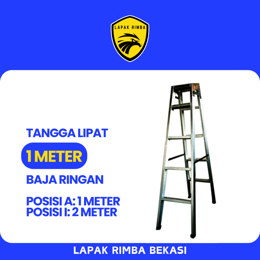 Tangga Lipat 1 Meter/ Diulur 2 Meter Baja Ringan Kokoh