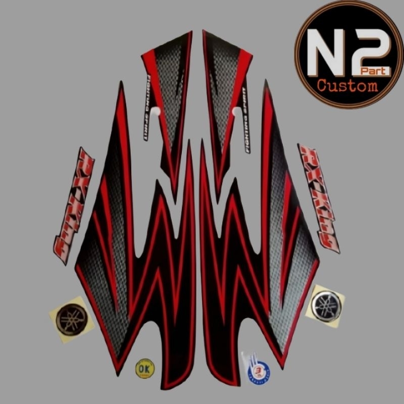 Striping Yamaha RX King 2003 merah set emblem Stiker list body motor standar berkualitas terbaik