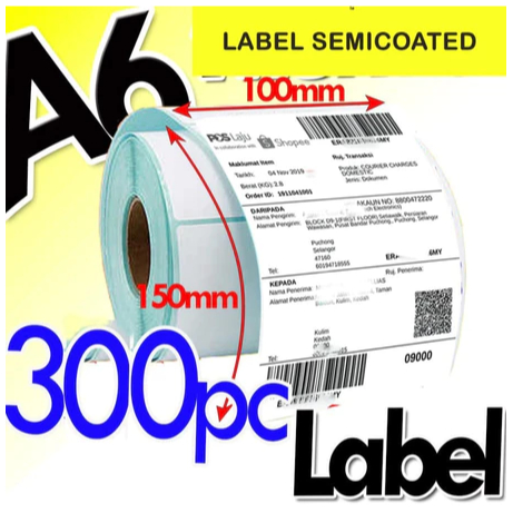 

Sticker Label Barcode 100x150mm stiker label A6 isi 300