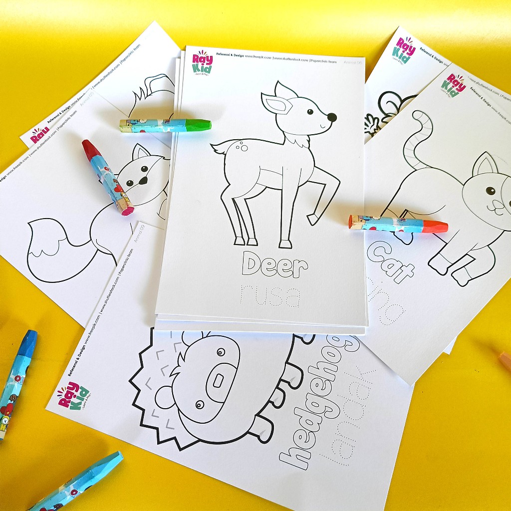 Lembar Mewarnai Gambar Untuk Anak isi 16 lembar bahan kertas tebal