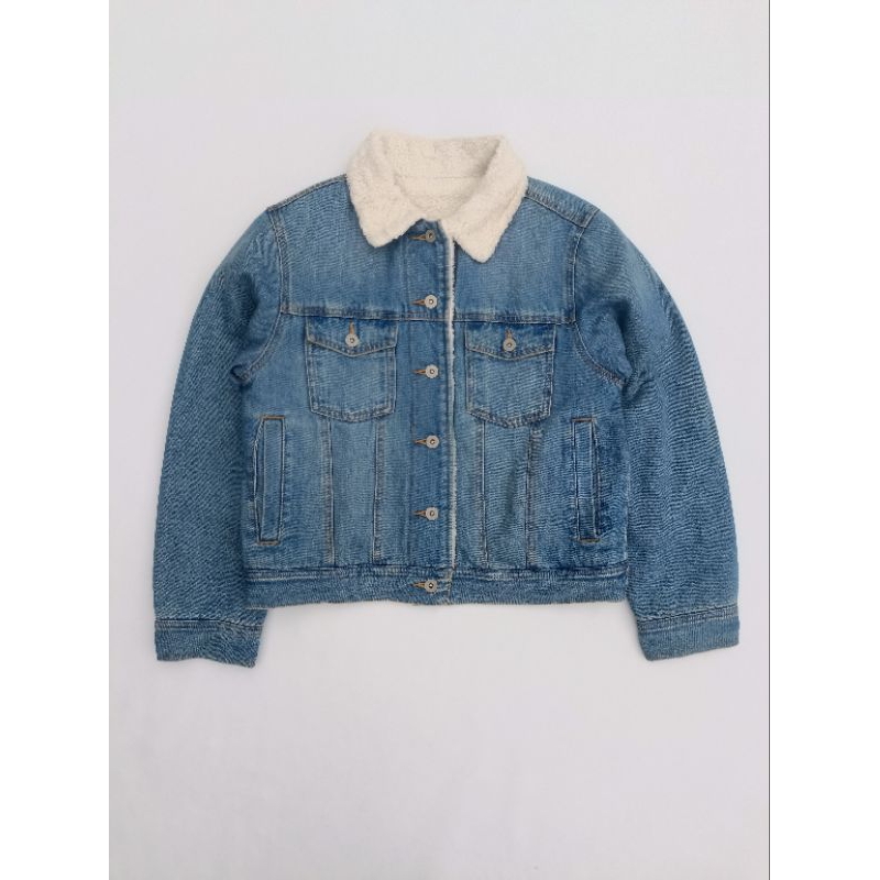 Uniqlo GU Trucker Denim Sherpa Jacket