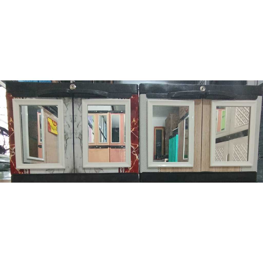 Lemari plastik serbaguna 1 susun mini kabinet pakaian rak baju excel murah doble kaca kokoh DS