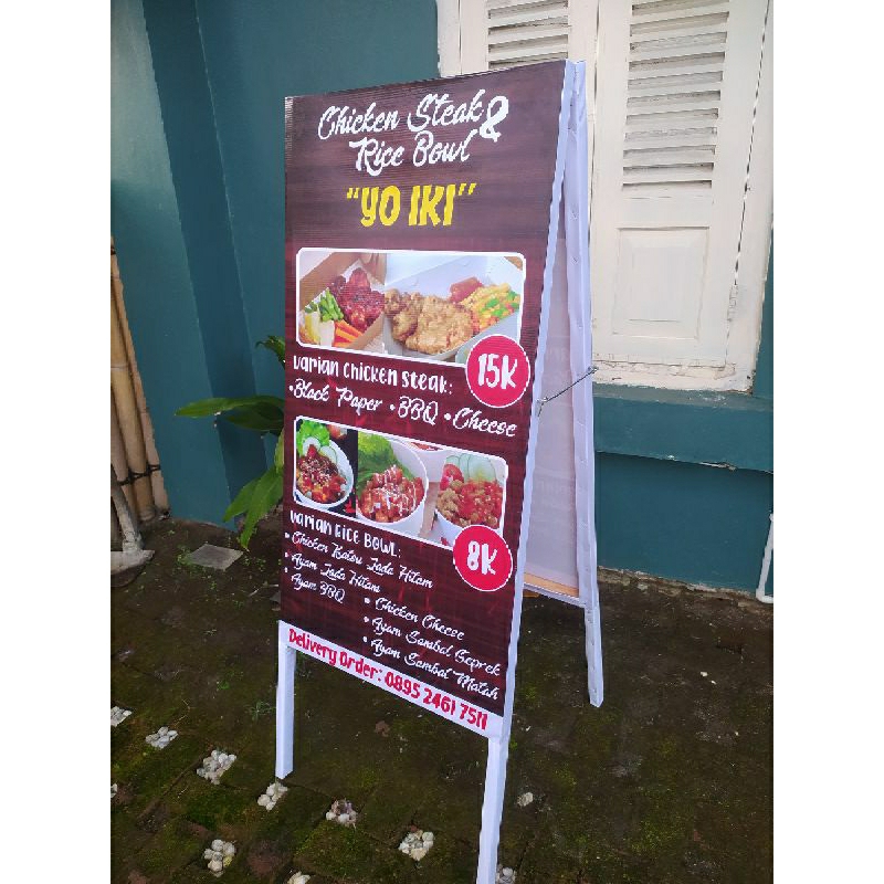 STANDING BANNER KAYU LIPAT 2 SISI