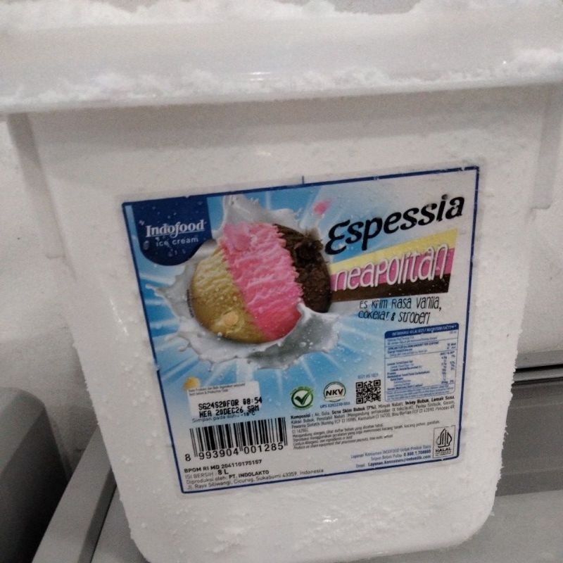 INDOFOOD ICE CREAM 8 LITER NEOPOLITAN