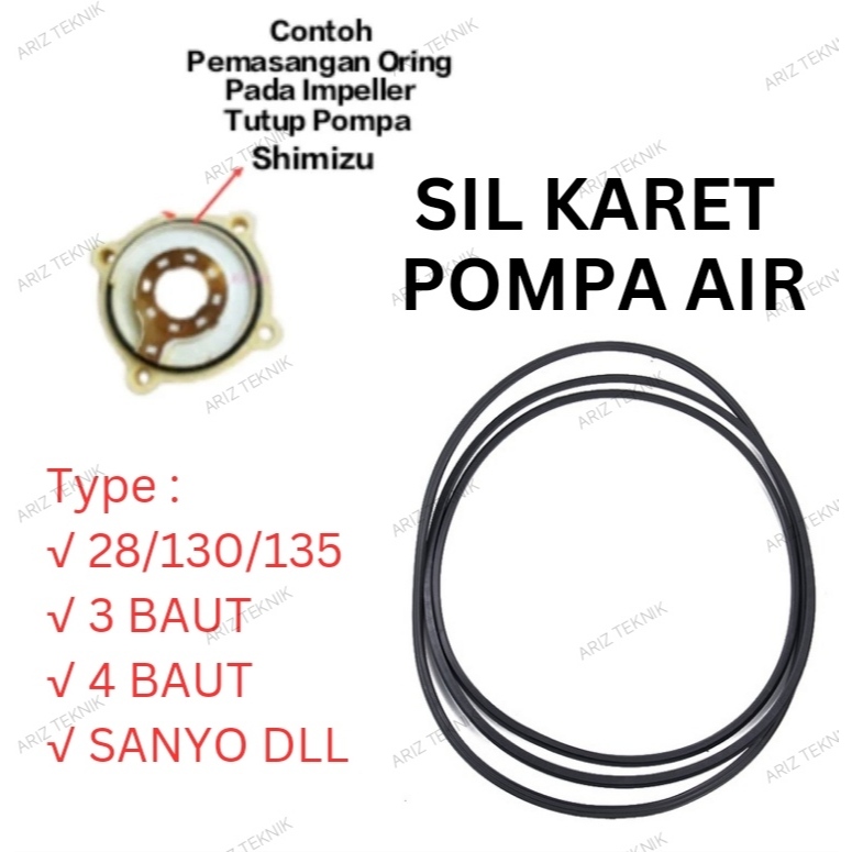 Sil Karet Pompa Air Oring tutup kesing impeller Pompa Air