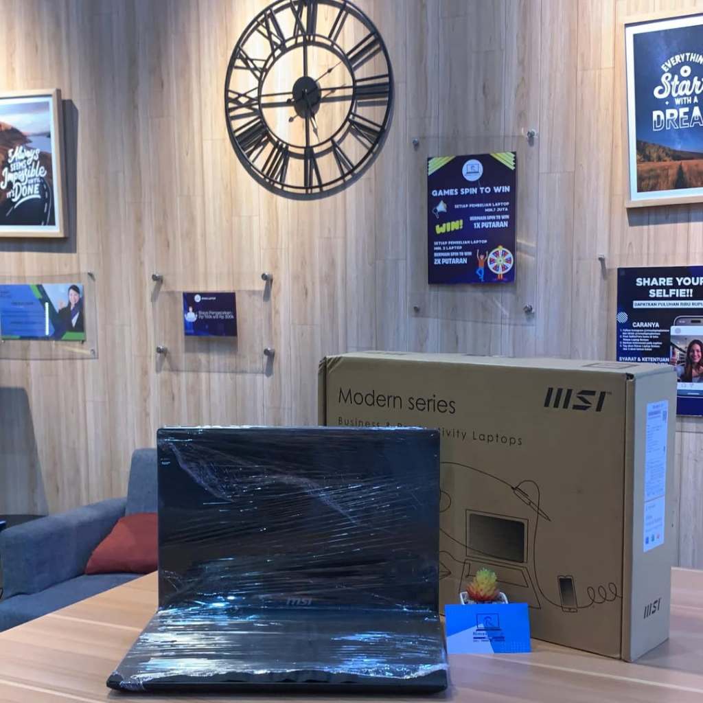 MSI Modern 14 Laptop BARU | Intel Core i3 - 1215U / Memory 8G - SSD 256GB / Layar 14" FHD IPS