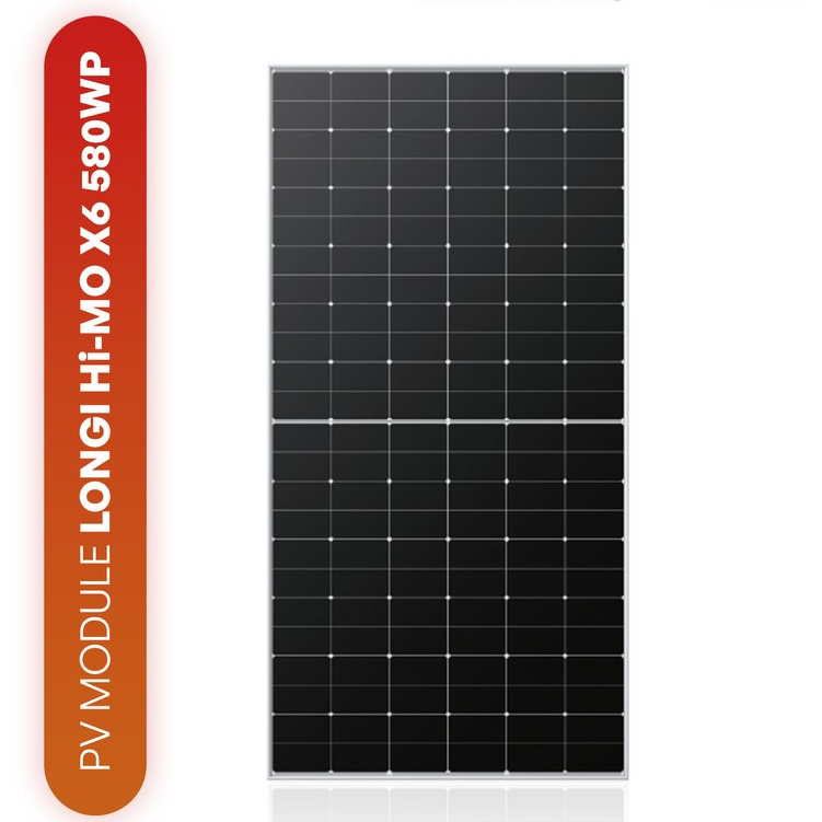 (SUDAH TERMASUK PACKING KAYU) Solar Panel Longi 580Wp, 550Wp Monofacial